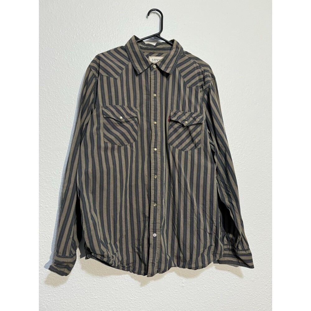Levis Pearl Snap Western Shirt Mens XL Multicolor Long Sleeve Snap Button Y2K